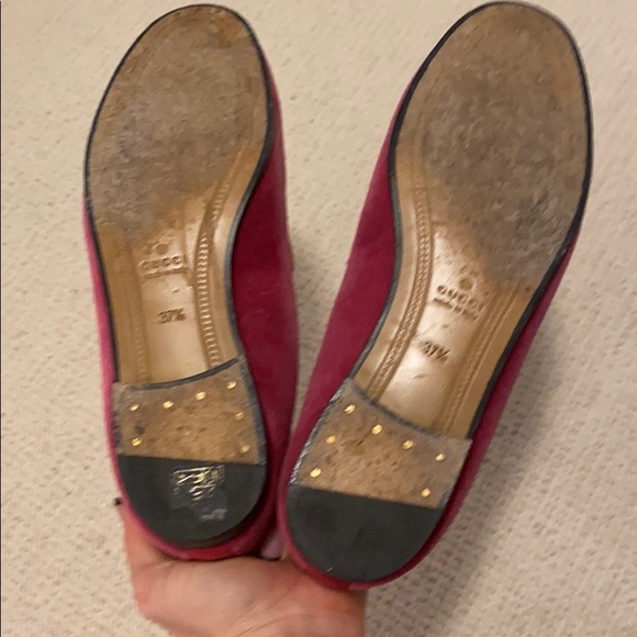 Velvet pink Gucci loafers worn 3 times - Picture 5 of 7